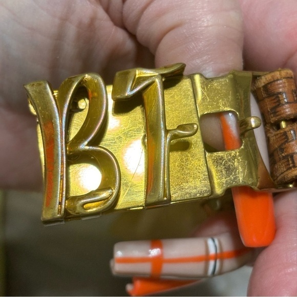 Hickok vintage  SOFT LEATHER BELT SOLID STAMPED BRASS BF INITIAL BUCKLE unisex main image 7